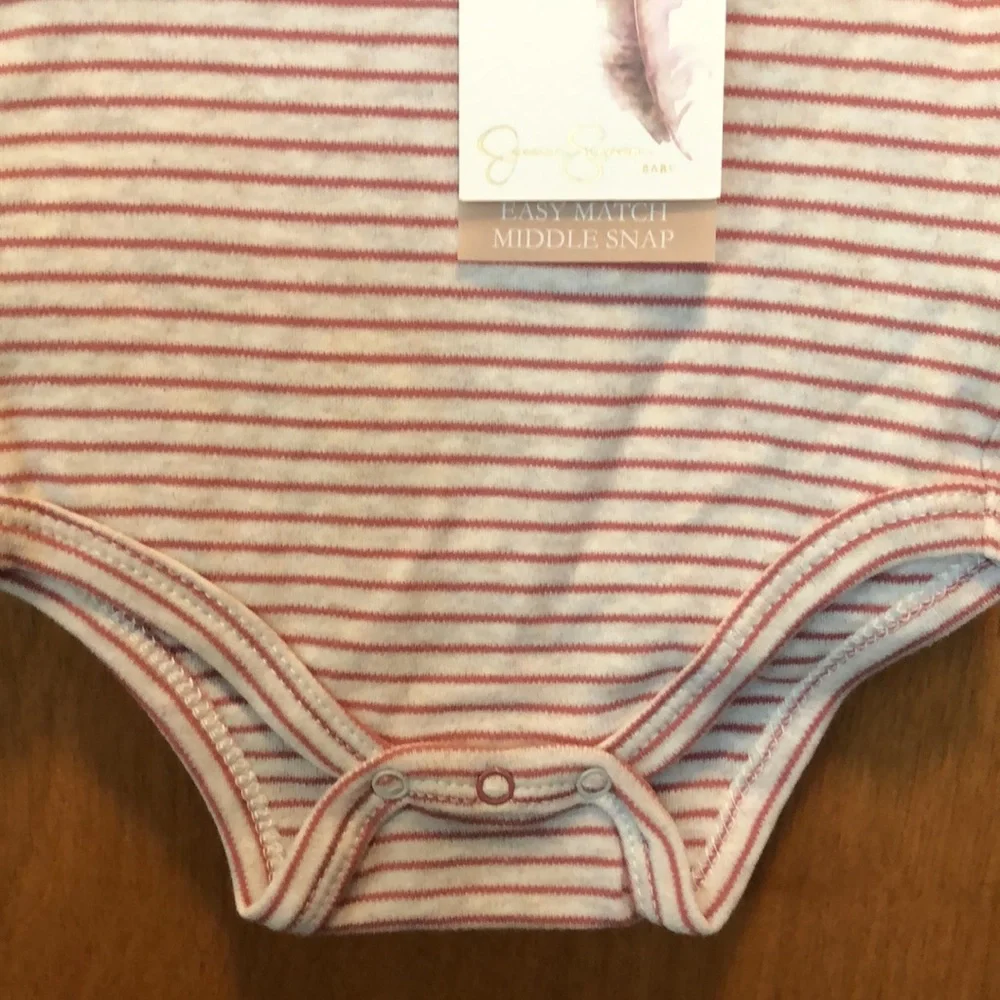 Jessica Simpson Layette 3 pack short sleeve one piece body suits soft cotton